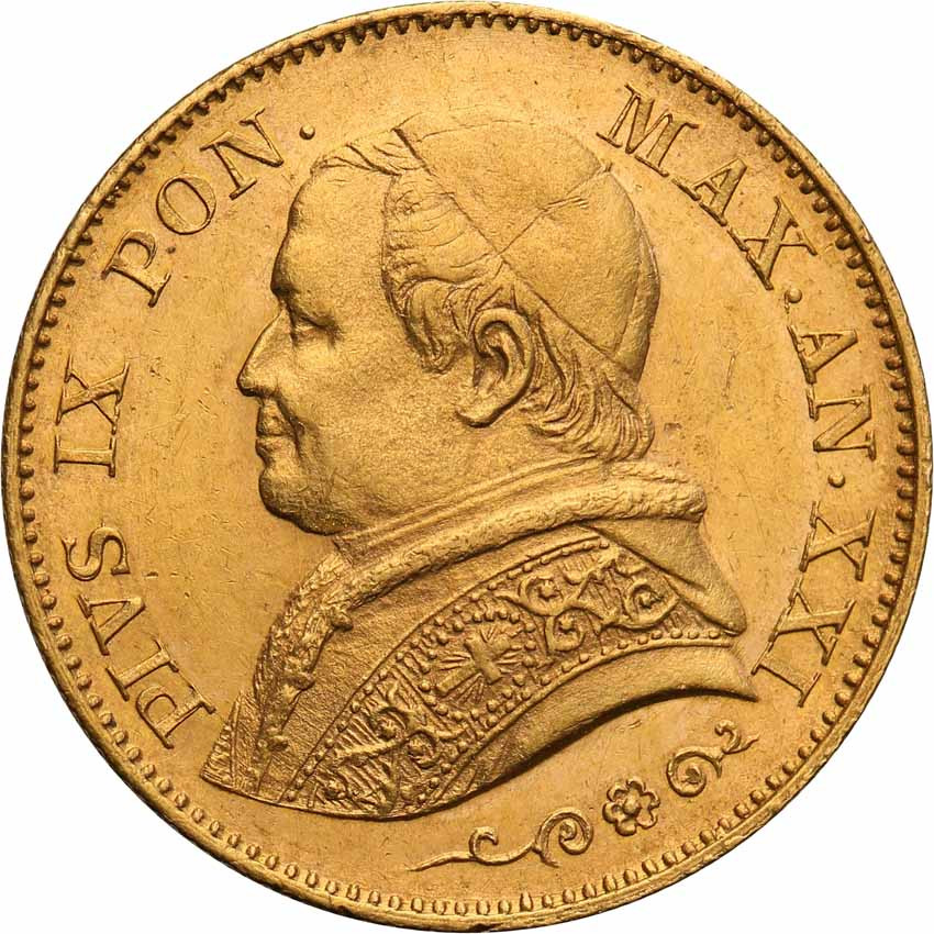 Watykan. Pius 1846-1878, 20 lirów 1866/XXI